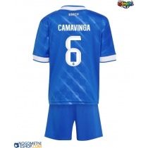 Otroški Nogometni dresi Real Madrid Eduardo Camavinga #6 Tretji 2025-26 Kratek Rokav (+ Kratke hlače)